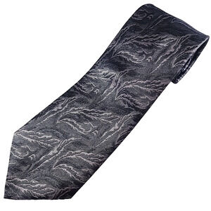 Volta Seta Silk Necktie Blue-Grey Floral Pattern - Made in Italy - Like New